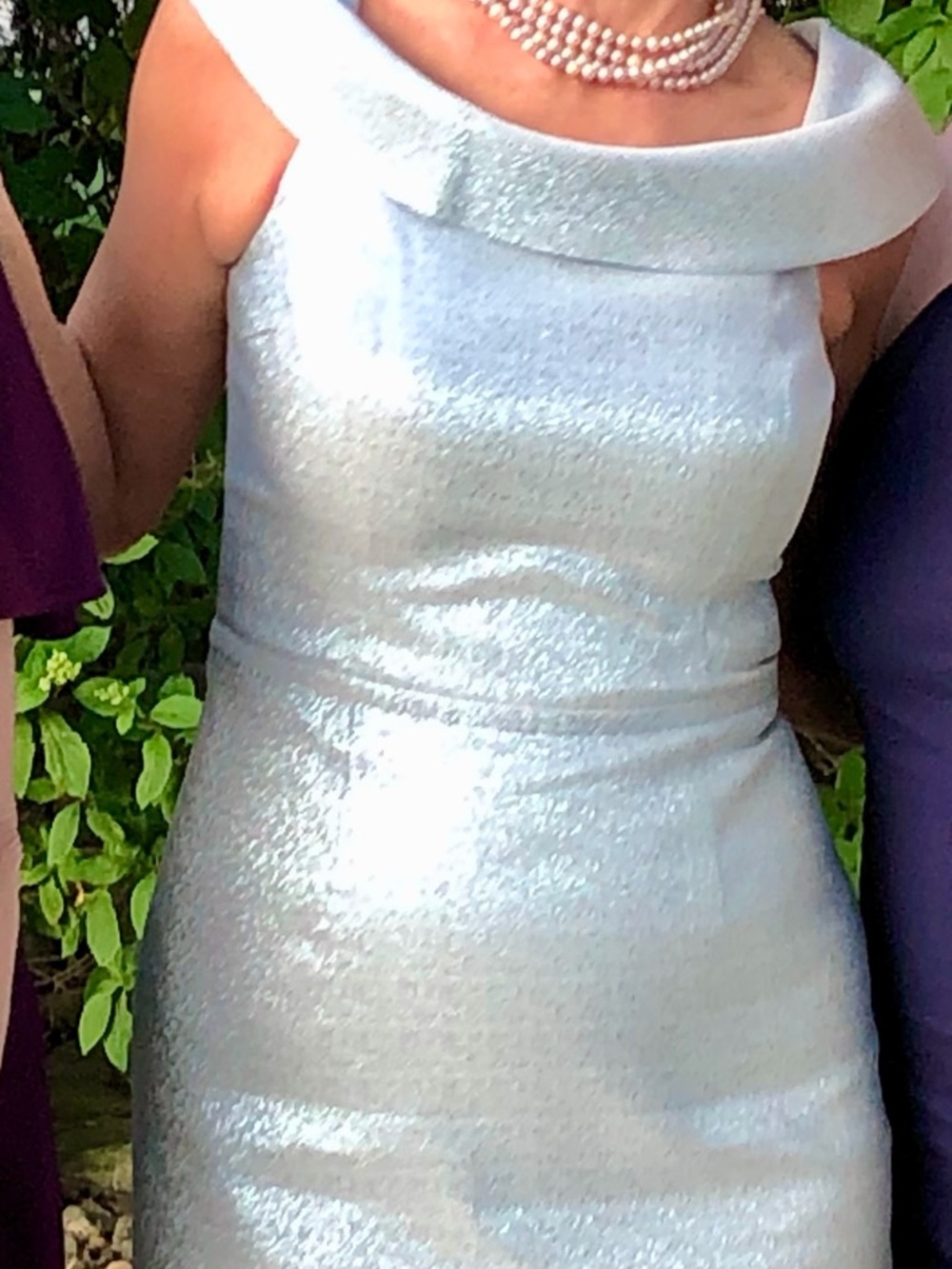 Teri Jon by Rickie Freeman
Metallic Jacquard Off-the-Shoulder Gown